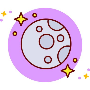 uzay simgesine sahip ay, vektör illüstrasyonu