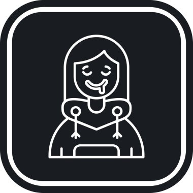 Harita simgesi olan kız, satır tasarımı