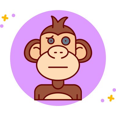 maymun kafa simgesi vektör illüstrasyonu