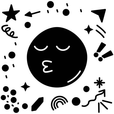 uzay yıldızlarının ay simgesi katı biçimde