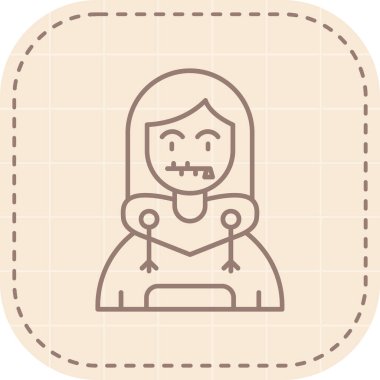 Üzerinde insan resmi olan bir kız. Kız bir ikon. Bir kızın vektör illüstrasyonu.