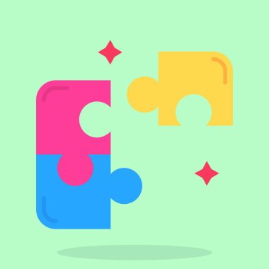 iki yapboz parçası vektör simgesi