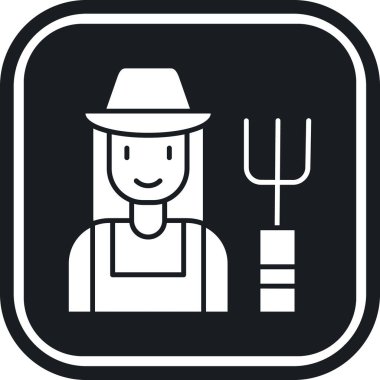 çiftçi ikonu vektör illüstrasyonu