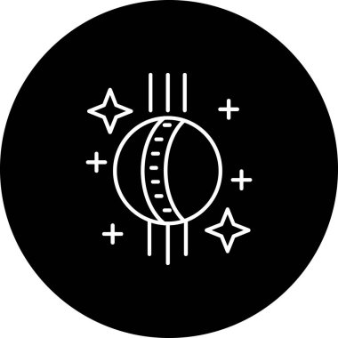 Ay ve yıldızlar simgesi, vektör illüstrasyonu