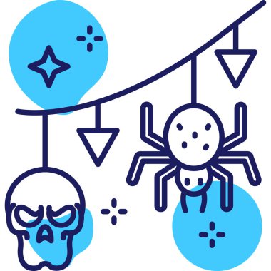 Örümcek ağı simgesi beyaz arkaplanda izole edildi. Örümcek ağı işareti. Mutlu Cadılar Bayramı Partisi. Renkli taslak konsepti. Vektör.