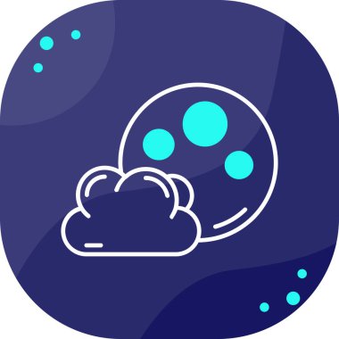 Ay gecesi simgesi, vektör illüstrasyonu