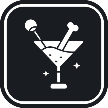 Bir bardak bira ve bir saman simgesinin vektör çizimi