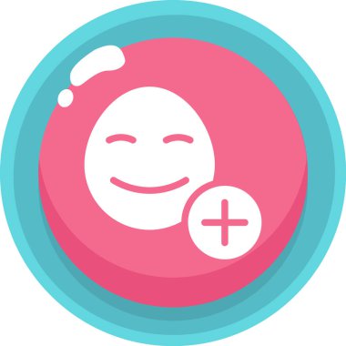 Moda düz stil arka planda mutlu gülümseme simgesi.