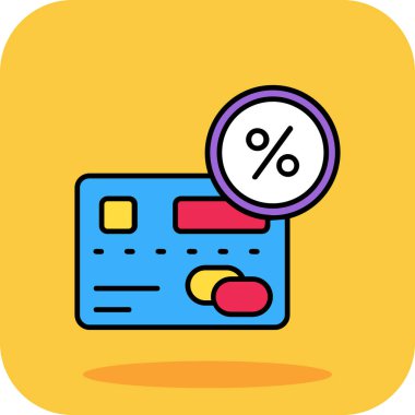 İndirim kuponu indirim simgesi renk ana hatları vektörü