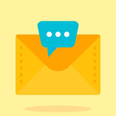 e- posta simgesi, harf simgesi. düz vektör illüstrasyonu