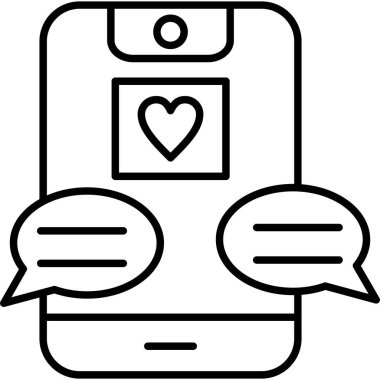 mobil sohbet ileti simgesi, sohbet bağlantılı vektör illüstrasyonu