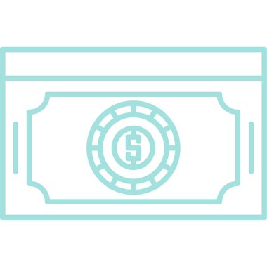 Dolar banknotu para simgesi, satır biçimi