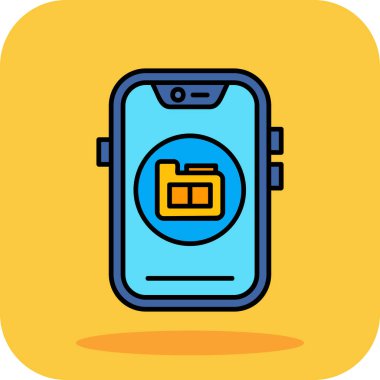 Batarya simgesi olan akıllı telefon, basit vektör illüstrasyonu