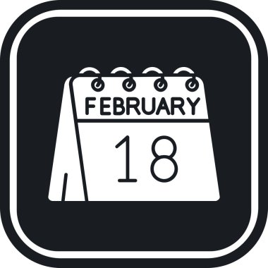 1 Şubat glyph vektör simgesi