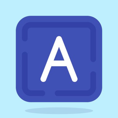 alfabe harfi bir simge, düz tasarım