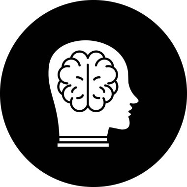 Beyin. Web simgesi basit illüstrasyon