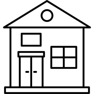 Bina. Web simgesi basit illüstrasyon