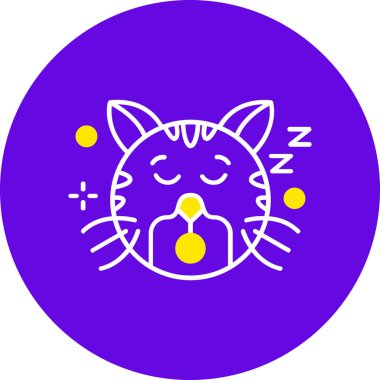 kedi uyku simgesi, vektör illüstrasyonu