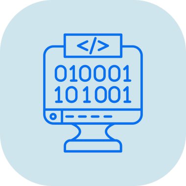 ikili kod renk çizgisi simgesi. Beyaz üzerine izole edilmiş dijital kod vektör illüstrasyonu. tanıtım, web ve uygulama için özet ve web sayfası biçimi.