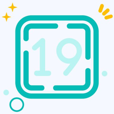 9 numaralı simge tasarımı, vektör illüstrasyonu