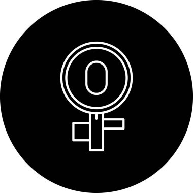 Yuvarlak düğmede cinsiyet sembolü