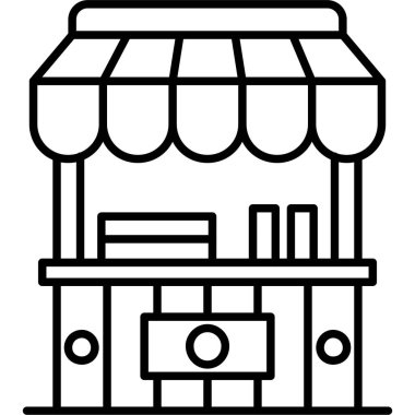 Mağaza. Web simgesi basit illüstrasyon