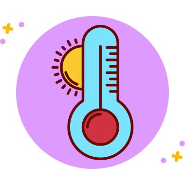 Termometre. Web simgesi basit illüstrasyon