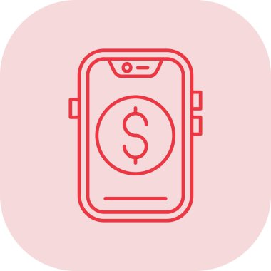 mobil ödeme simgesi, basit vektör illüstrasyonu