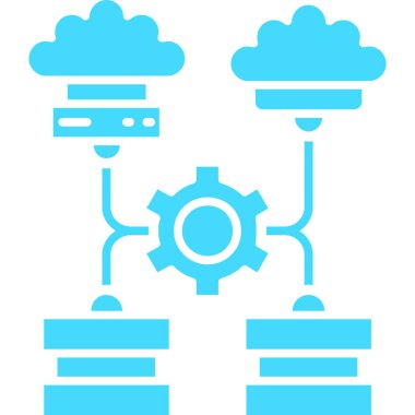 Bulut sunucusu simgesi. teknoloji depolama ve veri teması. Yalnız tasarım. vektör illüstrasyonu