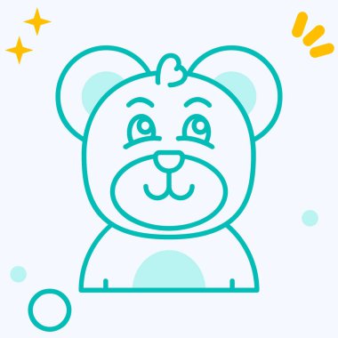 Beyaz arkaplanda izole edilmiş ana hatlı ayı simgesi. Hayvan sembolü. Hayvan. vektör.