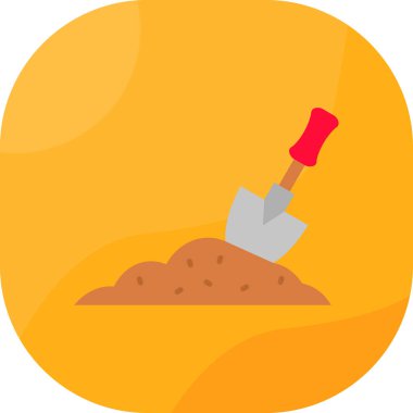 İnşaat küreği düz simgesi