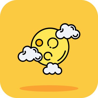 emoji simgesi olan bulut, vektör illüstrasyonu, simge