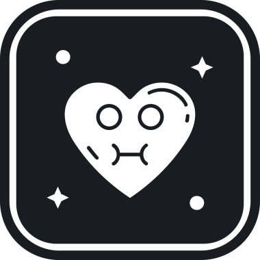 aşk kalp ikonu, vektör illüstrasyonu