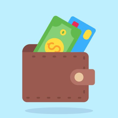 cüzdan para çantası simgesi düz