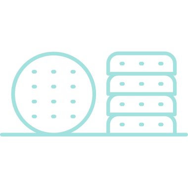 ekmek ve un çizgisi ve biçim ikonu vektör tasarımı