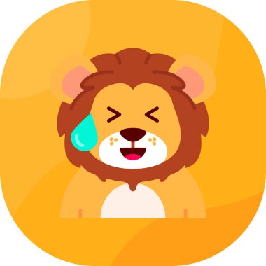 Yüzünde sevimli bir kaplan ifadesi var. beyaz arkaplanda izole edilmiş düz çizgi film vektör çizimi.