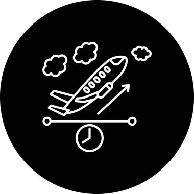 Gecikmeli uçuş simgesi işaret vektörü çizimi 