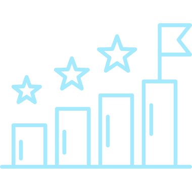 Gökyüzü simgesindeki çizgi yıldızları beyaz arkaplanda izole edilmiştir. Renkli taslak konsepti. vektör