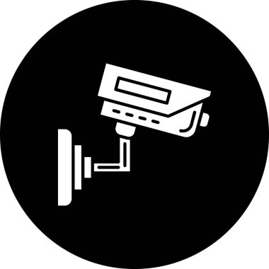 CCTV kamera simgesi, vektör illüstrasyonu