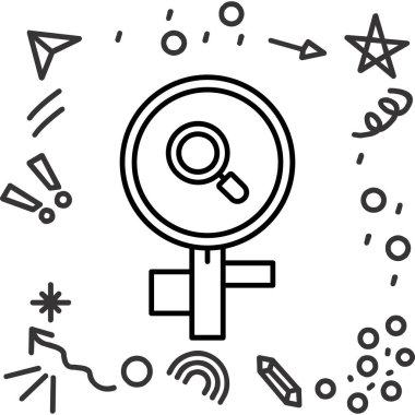 Kadın cinsiyet ikonu. ince çizgi biçimi