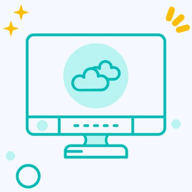 Bulut hesaplama simgesi tasarım vektörü çizimi