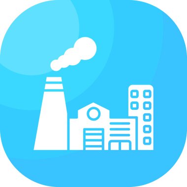 Fabrika binası ikon vektör illüstrasyonu