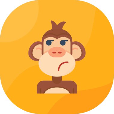 Maymun düz vektör simgesi