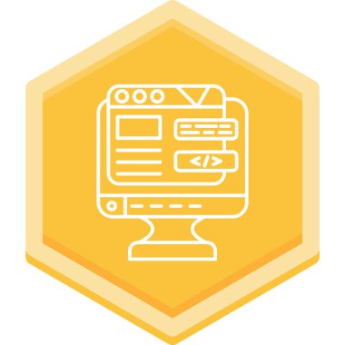 Monitör. Web simgesi basit illüstrasyon