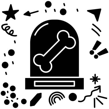 Siyah çizgi sihirli top ve sihirli değnek simgesi beyaz arkaplanda izole edilmiş. Sihirli sihirli topu olan top. vektör illüstrasyonu