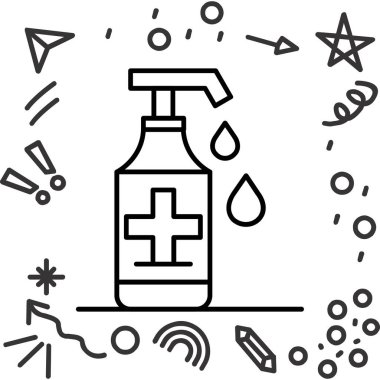 Taslak biçiminde antibakteriyel sabun simgesi