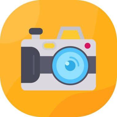 kamera vektörü düz renk simgesi