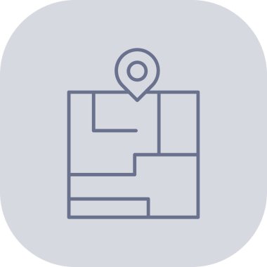 Harita simgesi, vektör illüstrasyonu