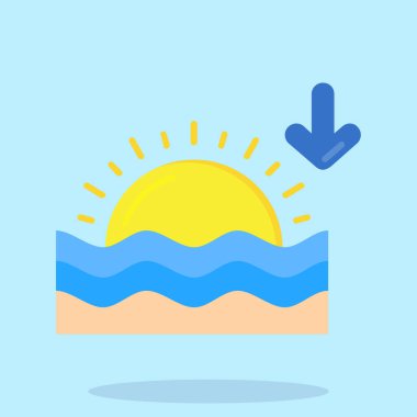 Güneş vektör simgesi beyaz arkaplanda izole edildi, güneş ve güneş