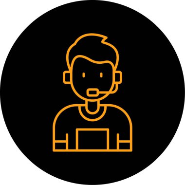 Görüntü simgesi olan avatar adam, satır biçimi